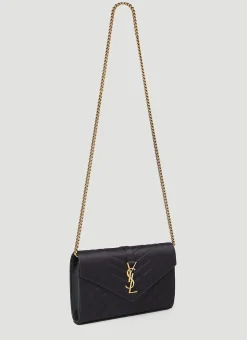 Chain Quilted Logo Wallet
