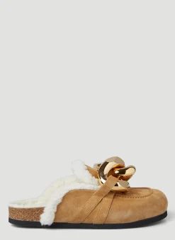 Chain Shearling Loafers
