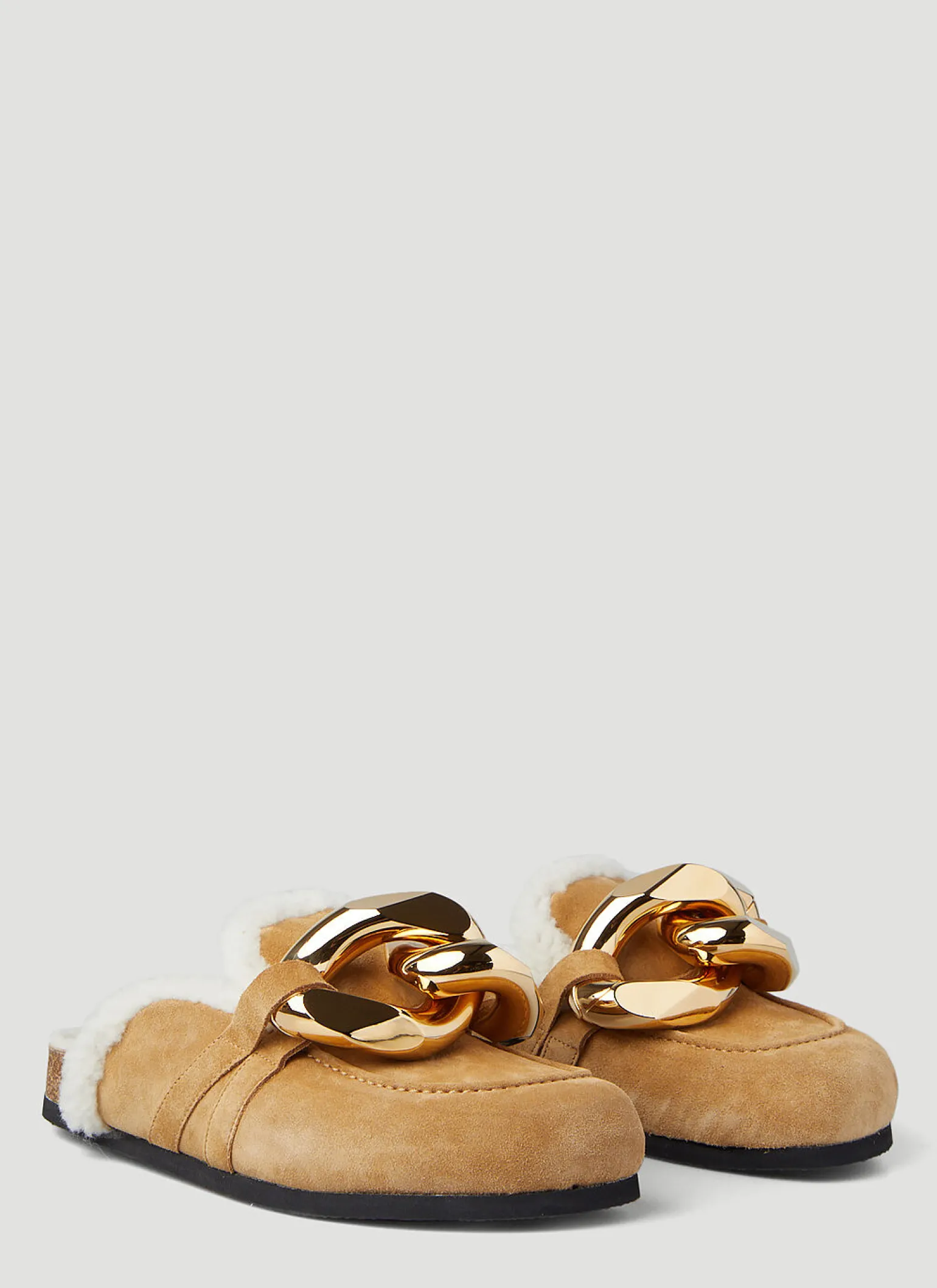 Chain Shearling Loafers