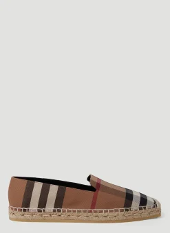 Check Espadrille Flats