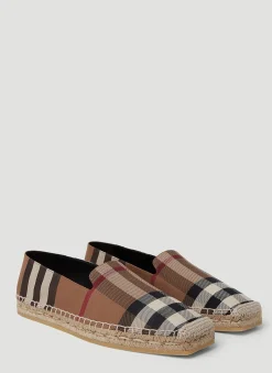 Check Espadrille Flats