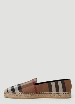 Check Espadrille Flats