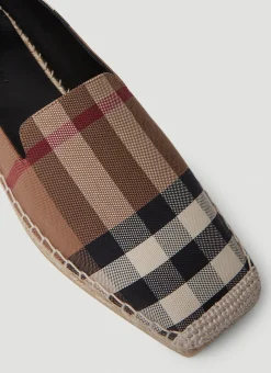 Check Espadrille Flats