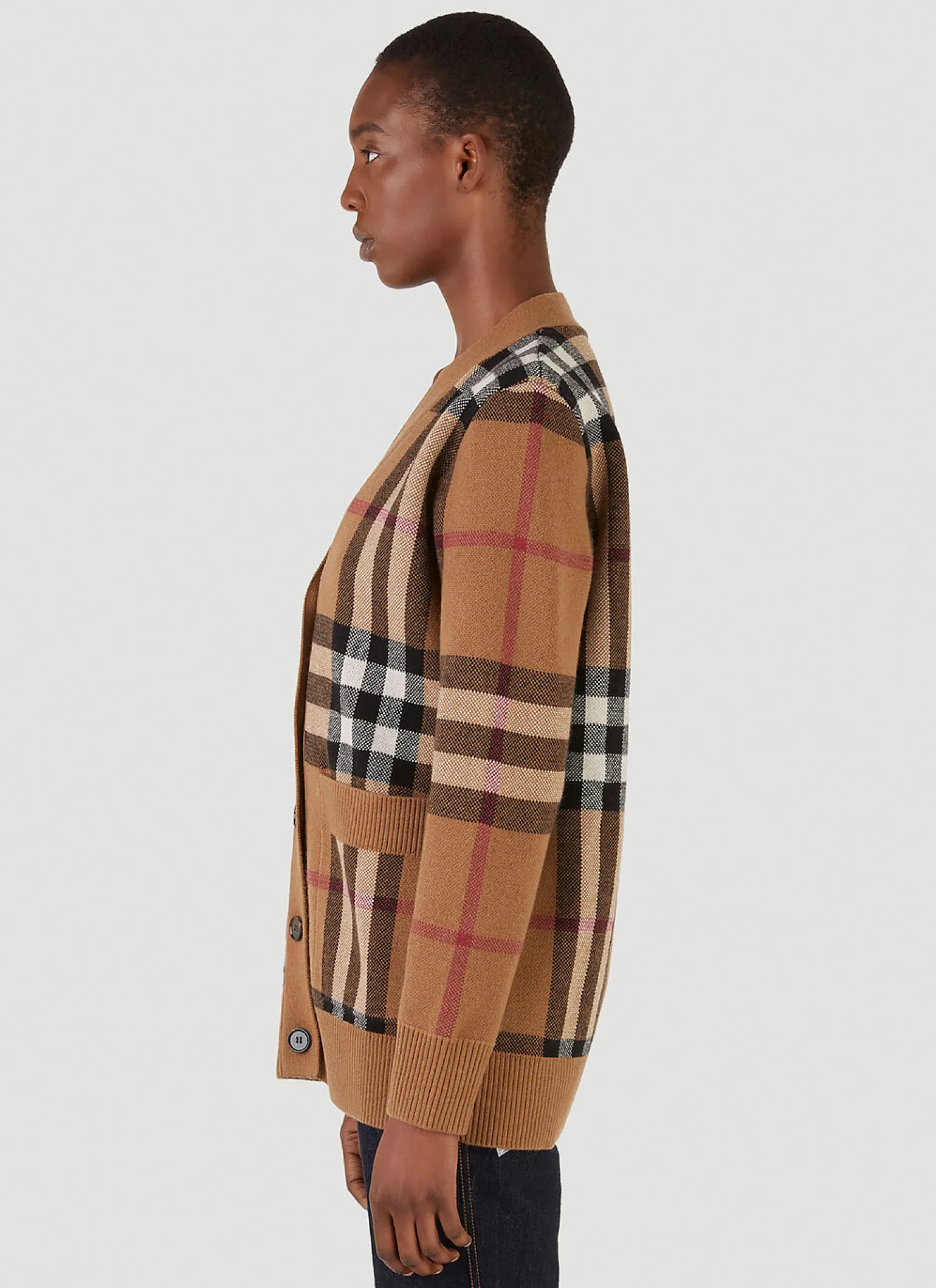 Check Knit Cardigan