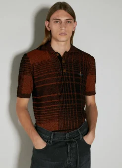 Check Knit Polo Shirt