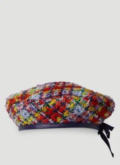 Check Lame Tweed Beret