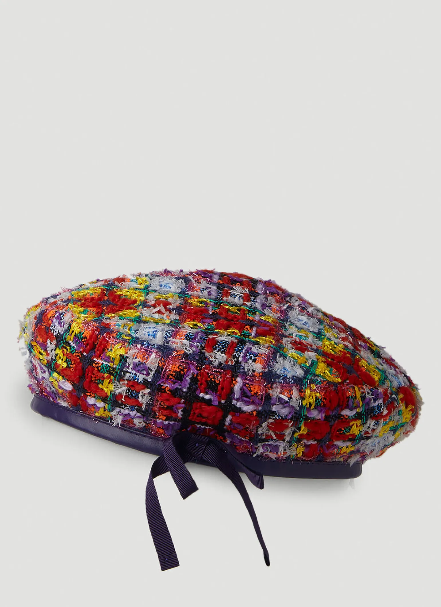 Check Lame Tweed Beret