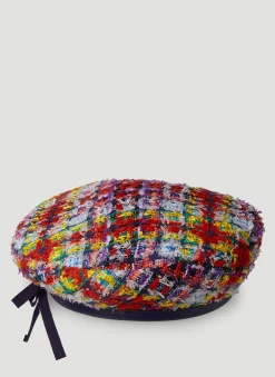Check Lame Tweed Beret