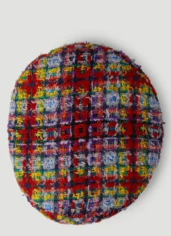 Check Lame Tweed Beret