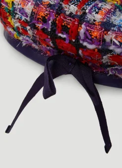 Check Lame Tweed Beret