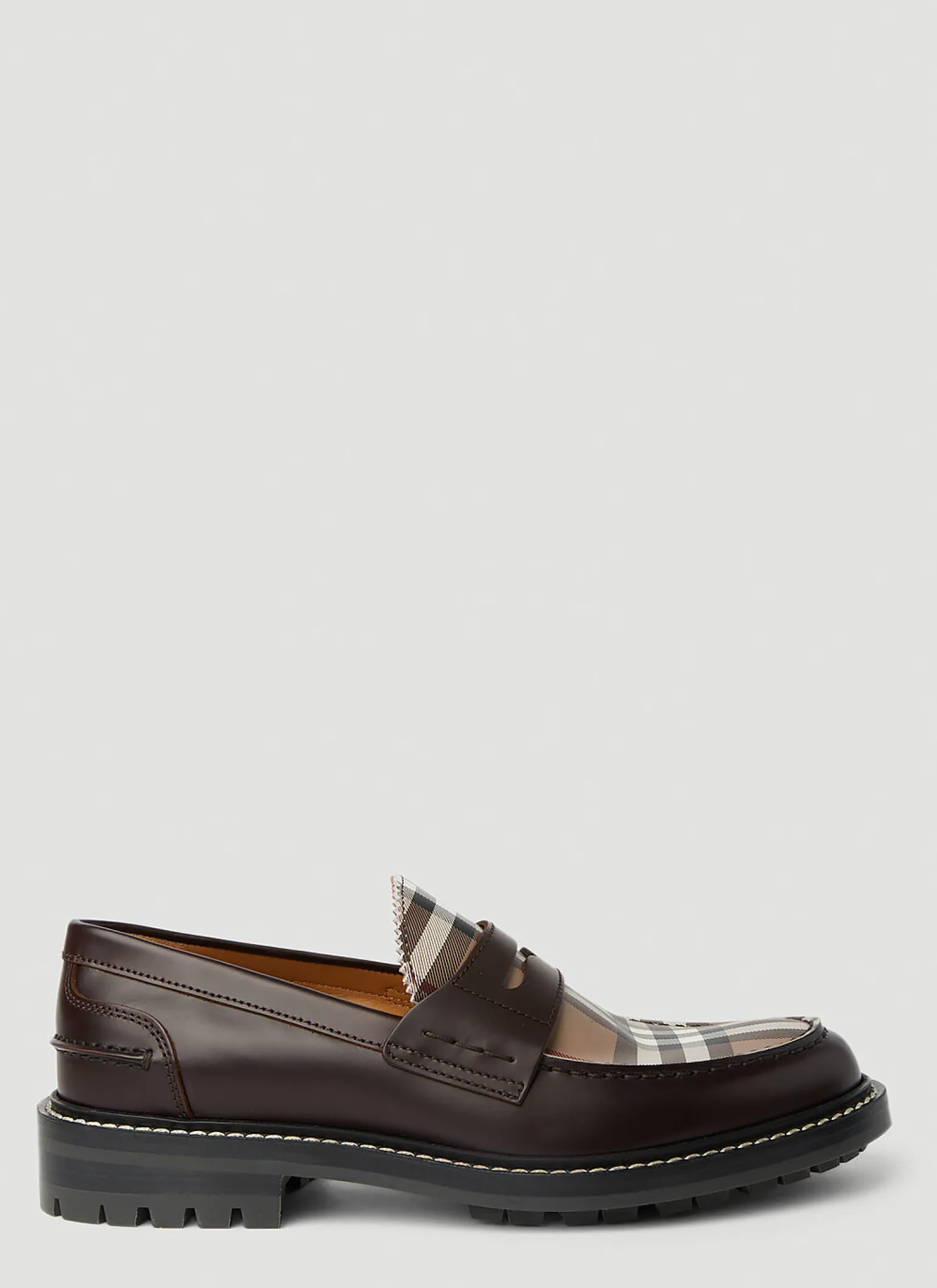 Check Panel Loafers