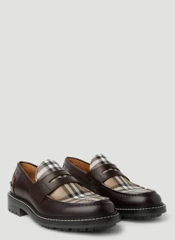 Check Panel Loafers