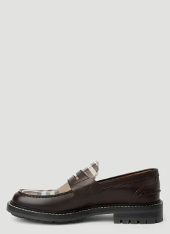 Check Panel Loafers