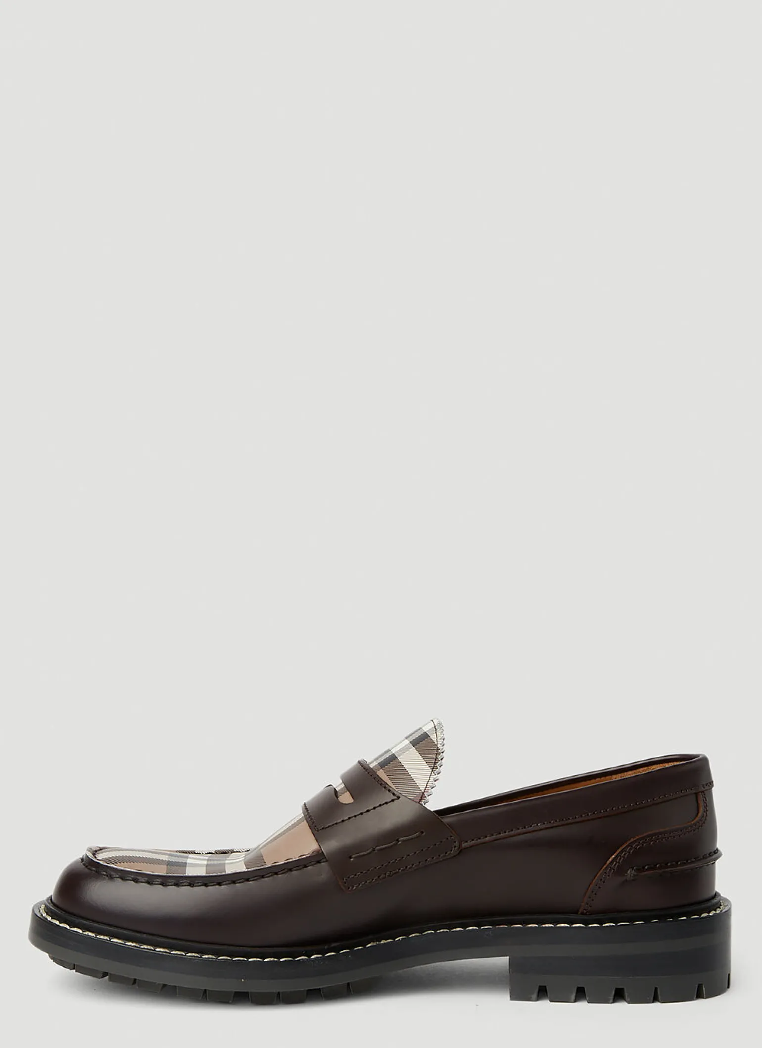 Check Panel Loafers