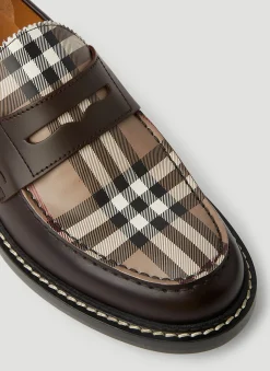 Check Panel Loafers