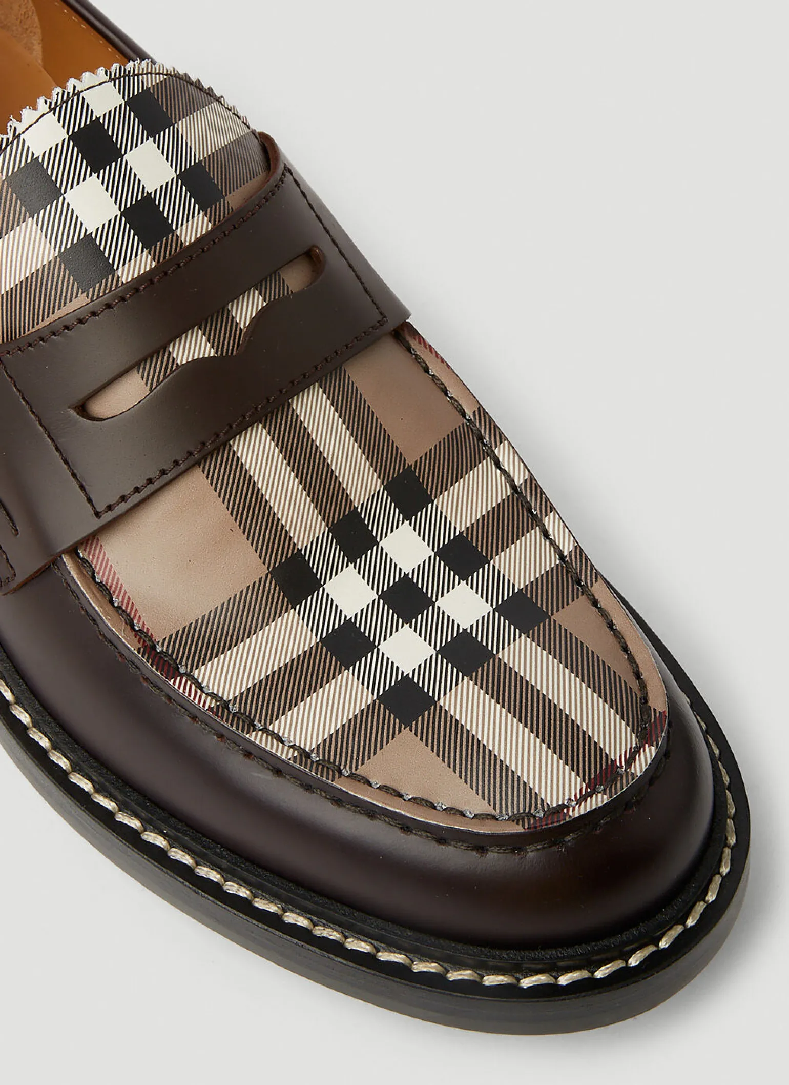 Check Panel Loafers