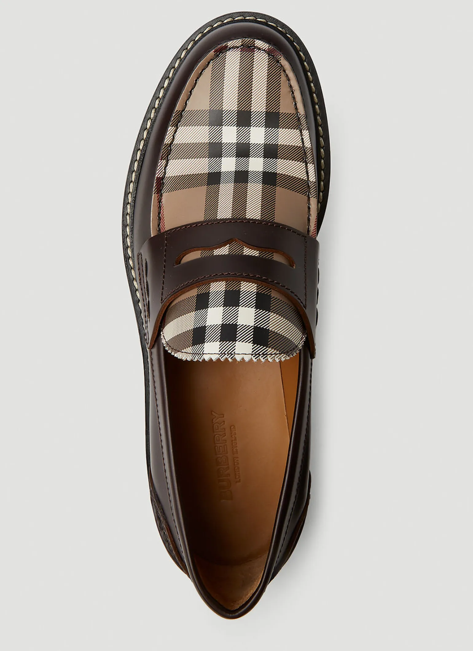 Check Panel Loafers