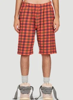 Check Print Fleece-Jersey Bermuda Shorts