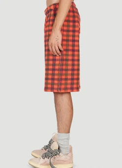 Check Print Fleece-Jersey Bermuda Shorts