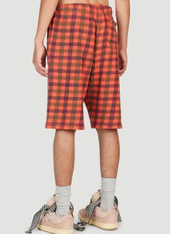 Check Print Fleece-Jersey Bermuda Shorts