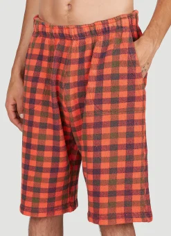Check Print Fleece-Jersey Bermuda Shorts