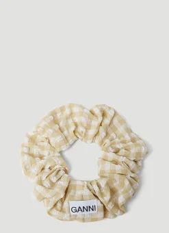 Check Seersucker Scrunchie