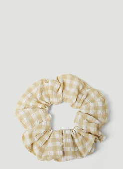 Check Seersucker Scrunchie