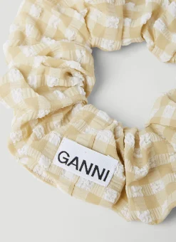 Check Seersucker Scrunchie