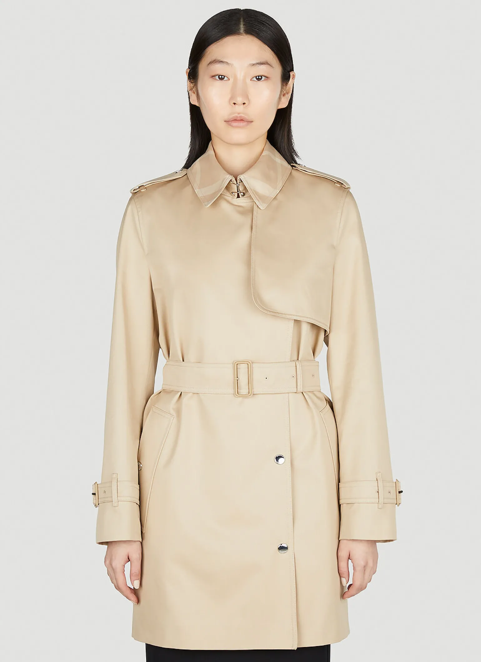 Check Trench Coat