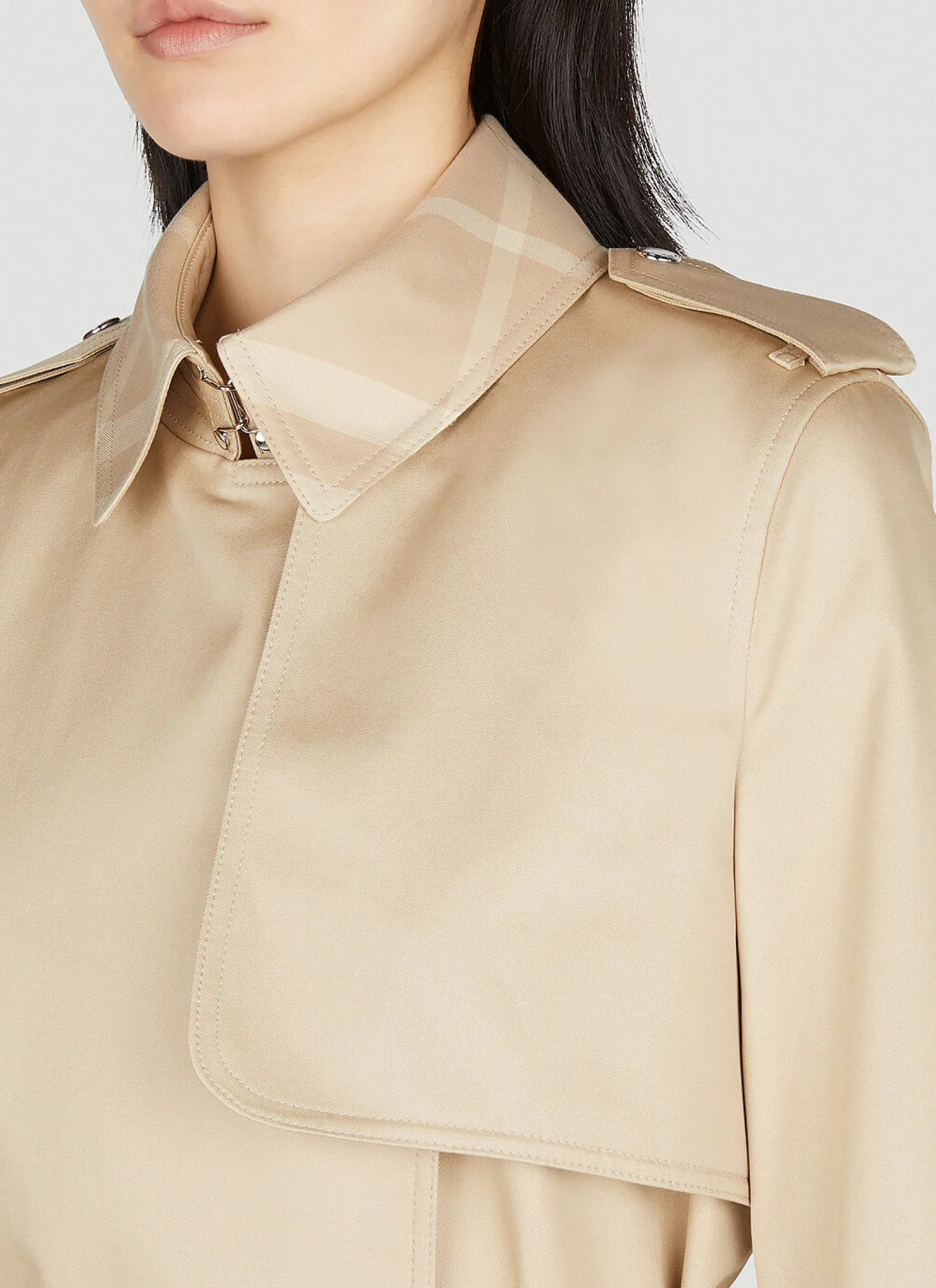 Check Trench Coat