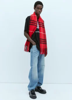 Check Wool Cashmere Scarf