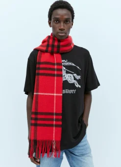 Check Wool Cashmere Scarf
