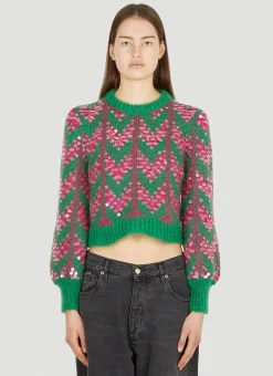 Chevron Sequin Sweater