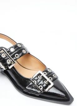 Chunky Buckle Ballerina Flats