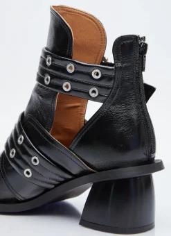 Chunky Buckle Open Cut Boots