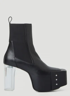 Clear Heel Platform Boots