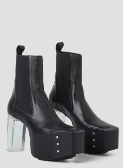 Clear Heel Platform Boots