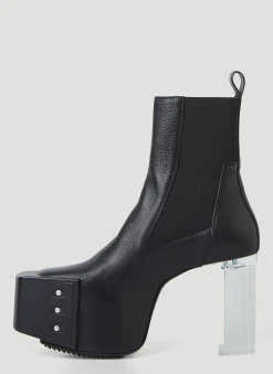 Clear Heel Platform Boots