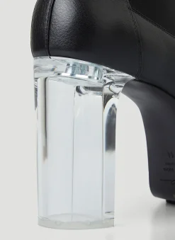 Clear Heel Platform Boots