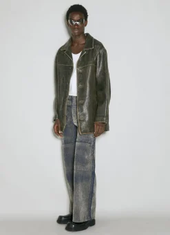 Coated Denim Utility Pants