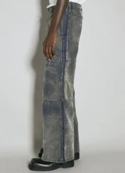 Coated Denim Utility Pants