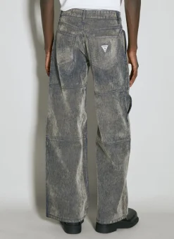 Coated Denim Utility Pants