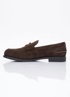 Coin Plaque Suede Loafers