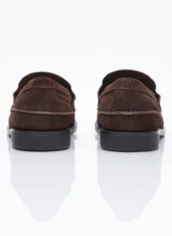 Coin Plaque Suede Loafers