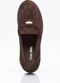 Coin Plaque Suede Loafers