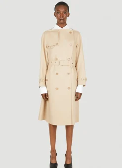 Collarless Trench Coat