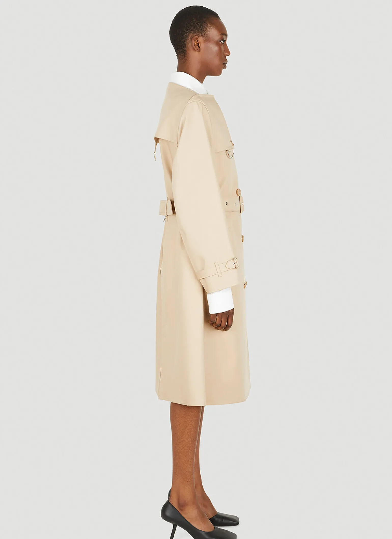 Collarless Trench Coat