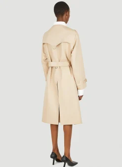 Collarless Trench Coat