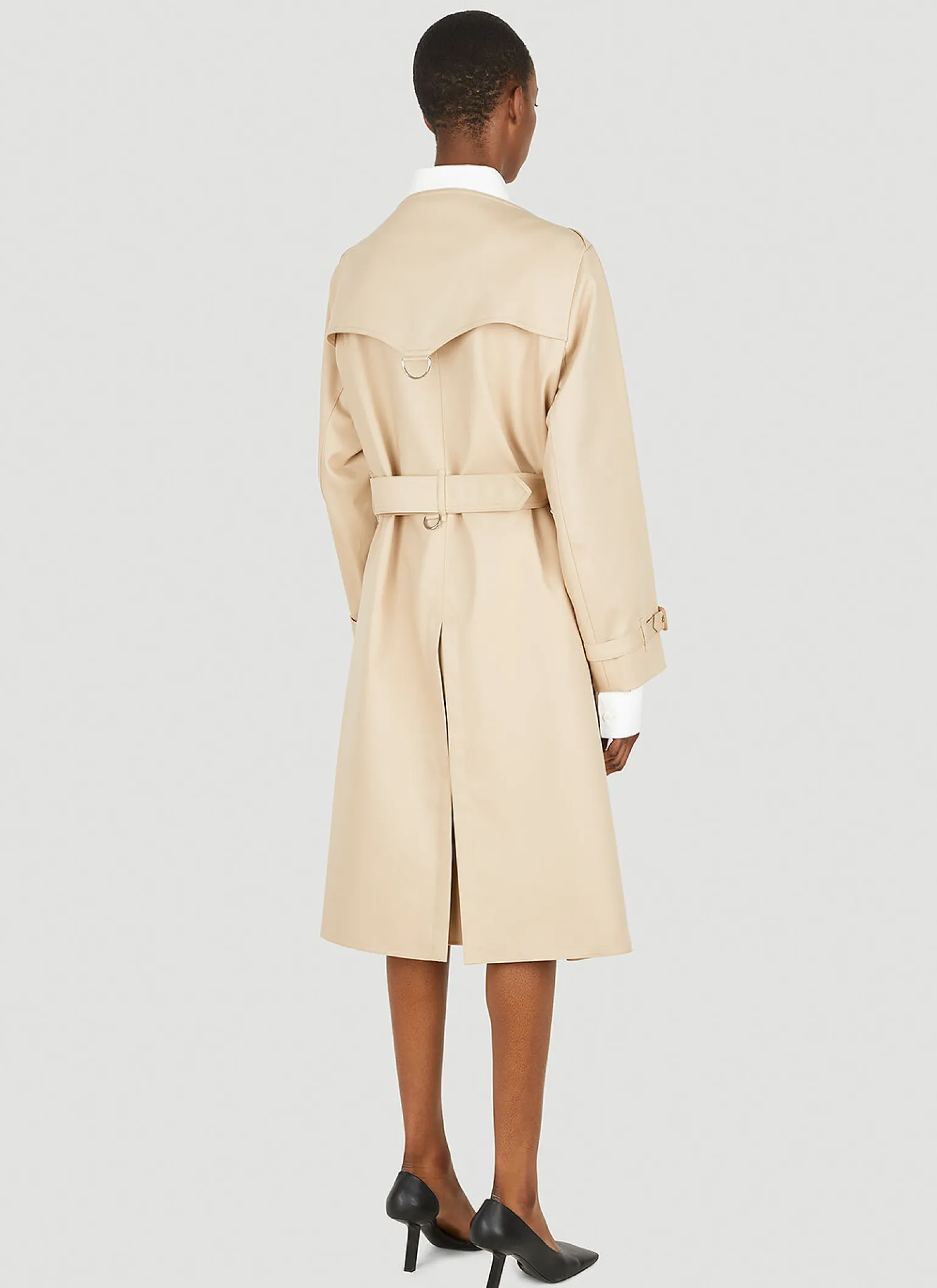 Collarless Trench Coat