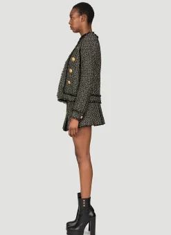 Collarless Tweed Blazer